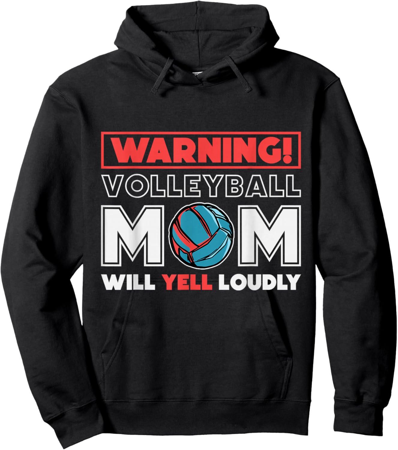 Warning! Volleyball Mom Will Yell Loudly, Volleyball Fan Hoodie - Hoodie | Black