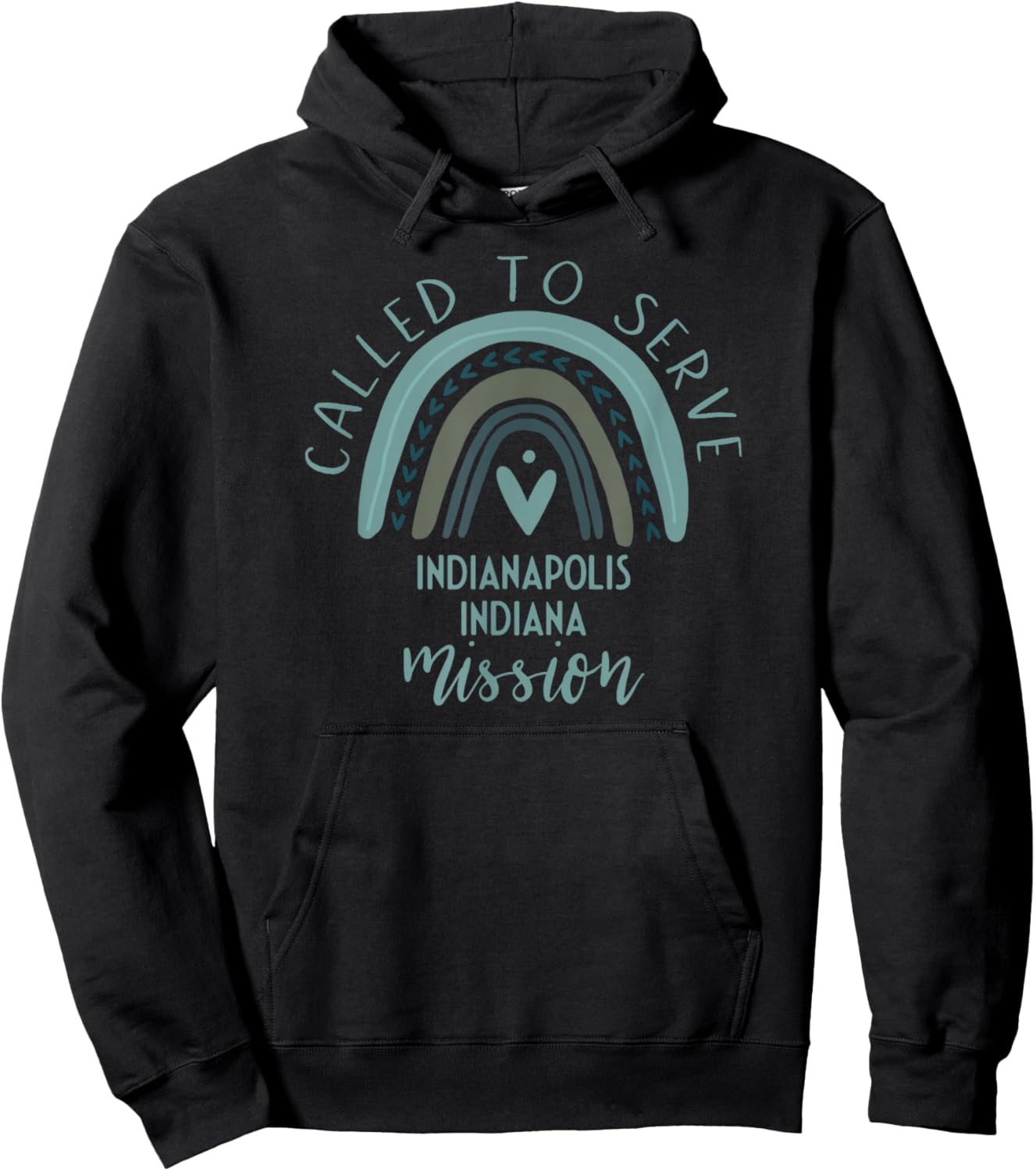 Called To Serve Boho Rainbow Indianapolis Indiana Mission Hoodie - Hoodie | Black