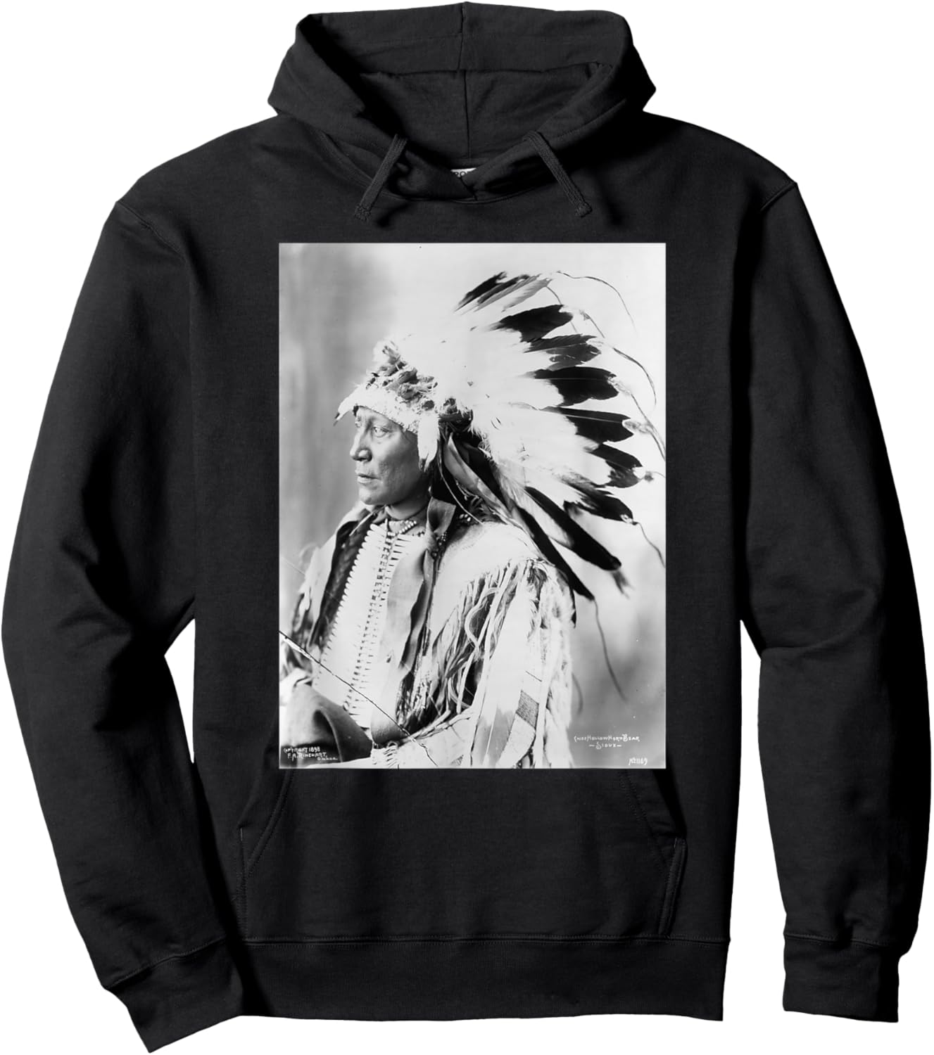 Chief Hollow Horn Bear Hoodie - Hoodie | Black