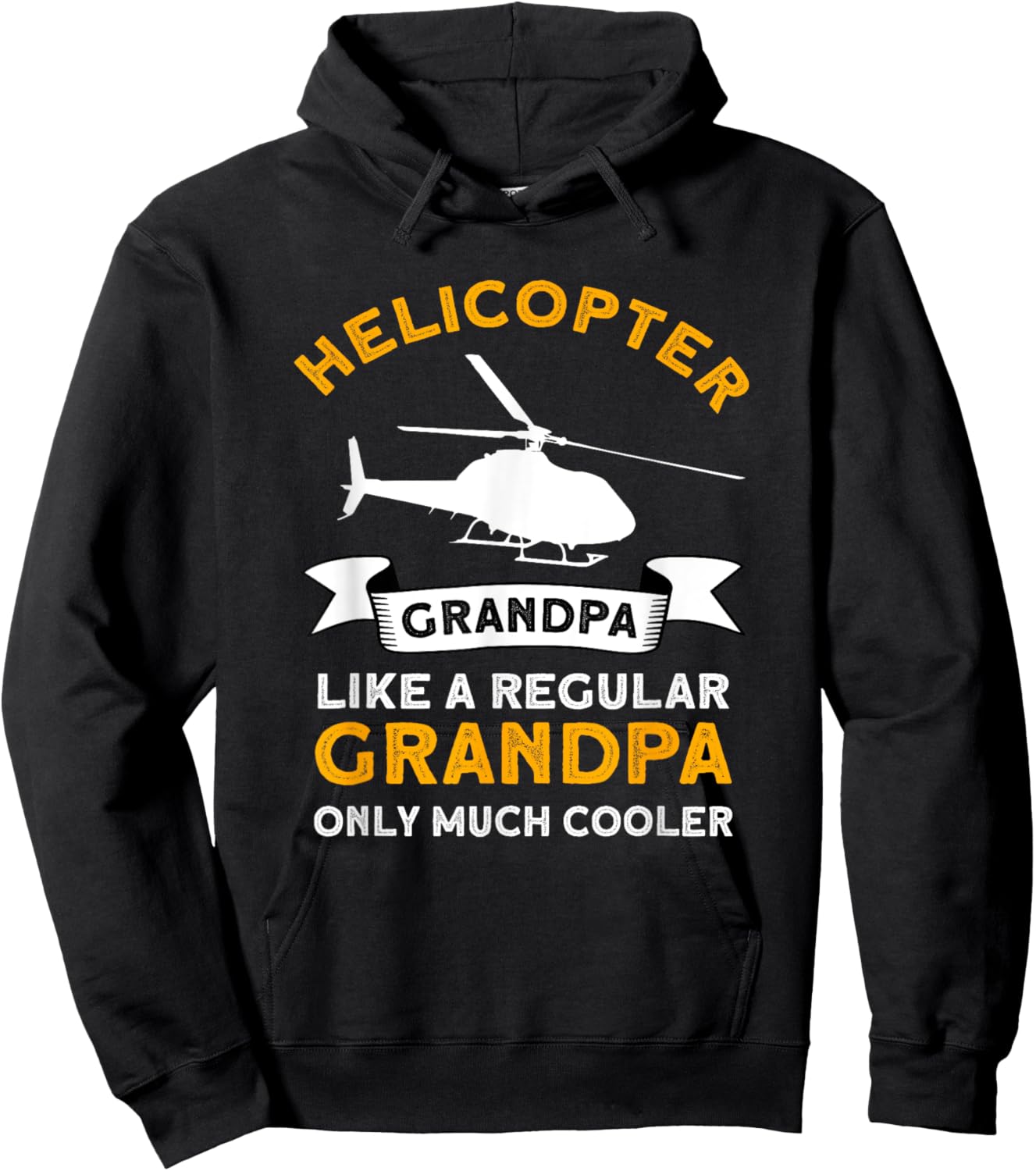 Helicopter Grandpa - Airplane Helicopter Pilot Aviation Hoodie - Hoodie | Black