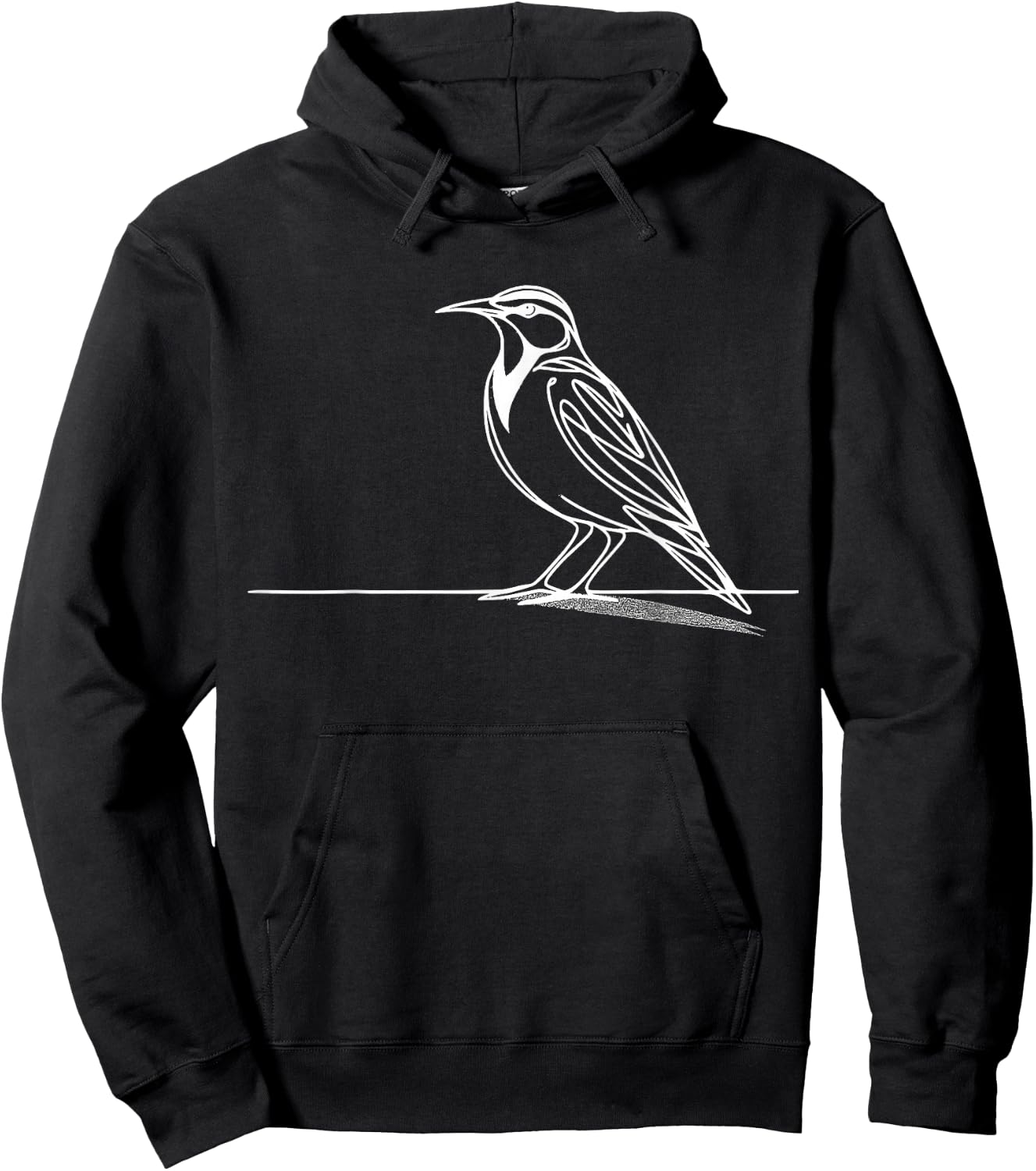 Eastern Meadowlark Line Art Birdwatcher Hoodie - Hoodie | Black