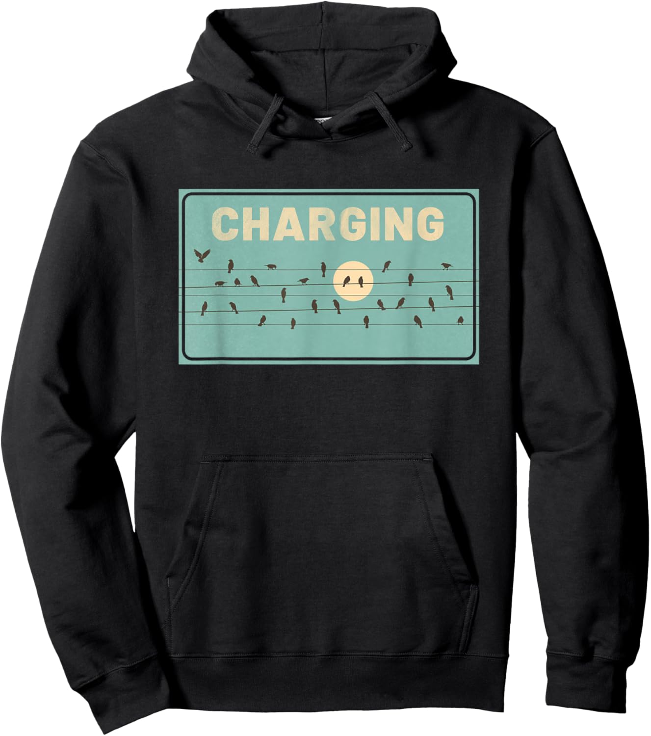 Birds Charging on Powerlines Hoodie - Hoodie | Black