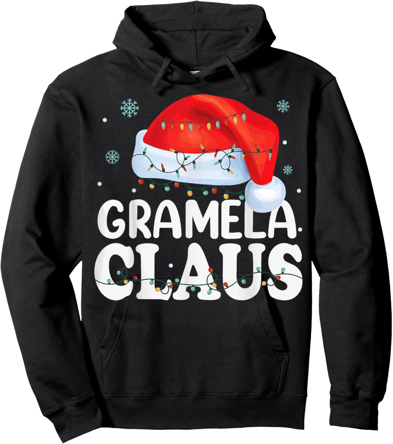 Gramela Claus Xmas Family Matching Funny Grandma Christmas Hoodie - Hoodie | Black