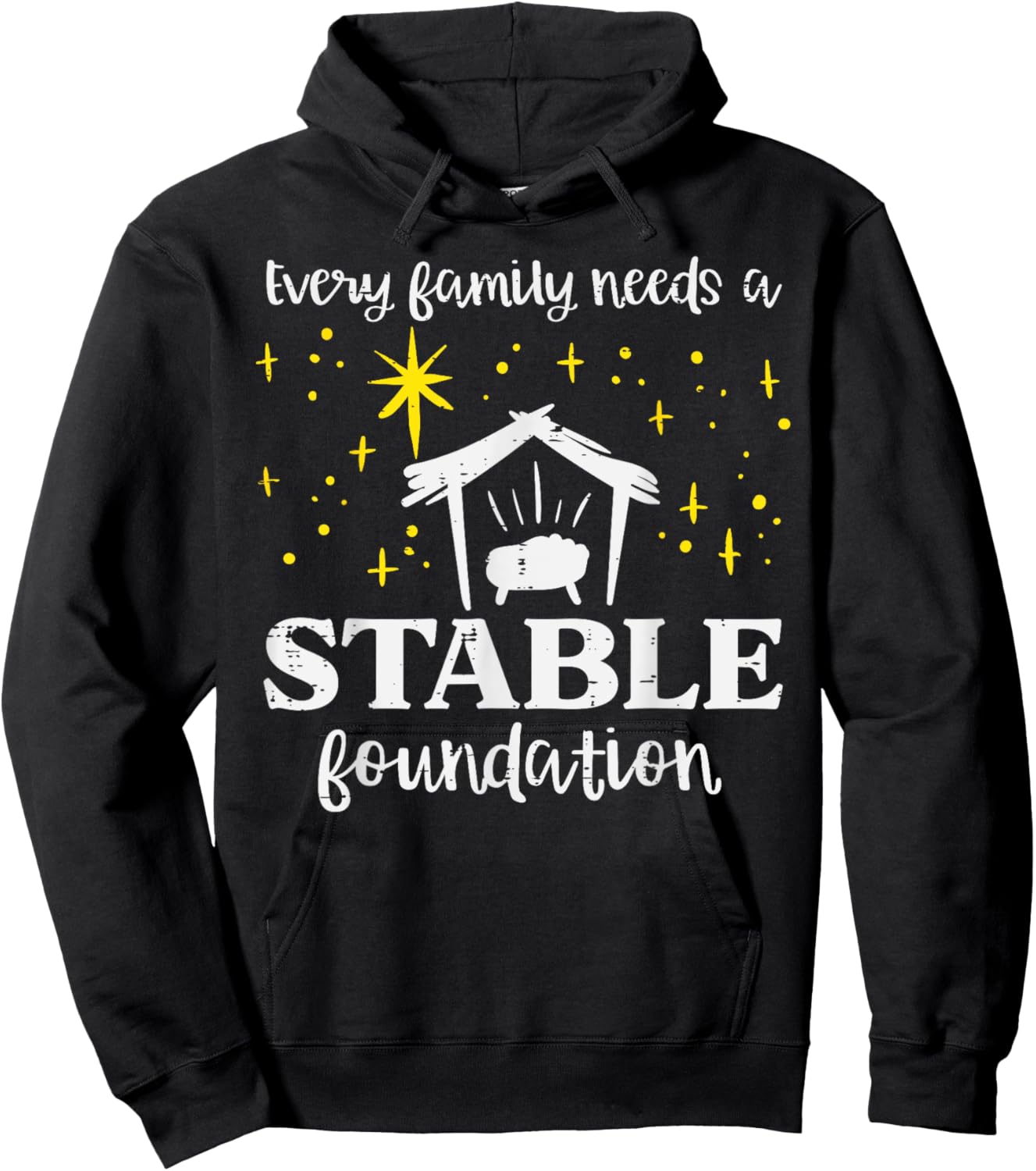 Family Stable Foundation Christian Jesus Christmas Xmas Hoodie - Hoodie | Black