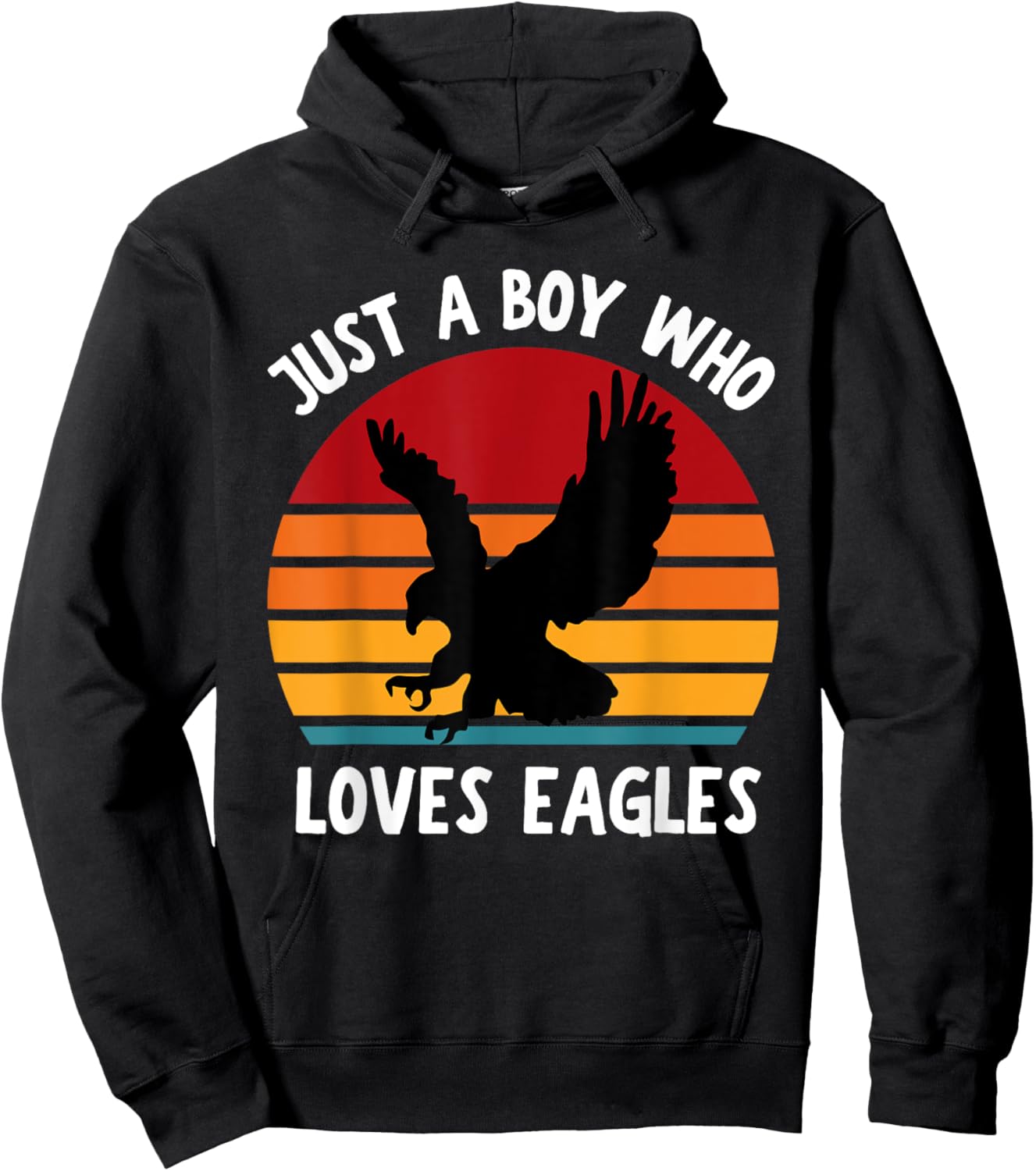 Just A Boy Who Loves Eagle Birds Funny Kids Boys Toddler Hoodie - Hoodie | Black