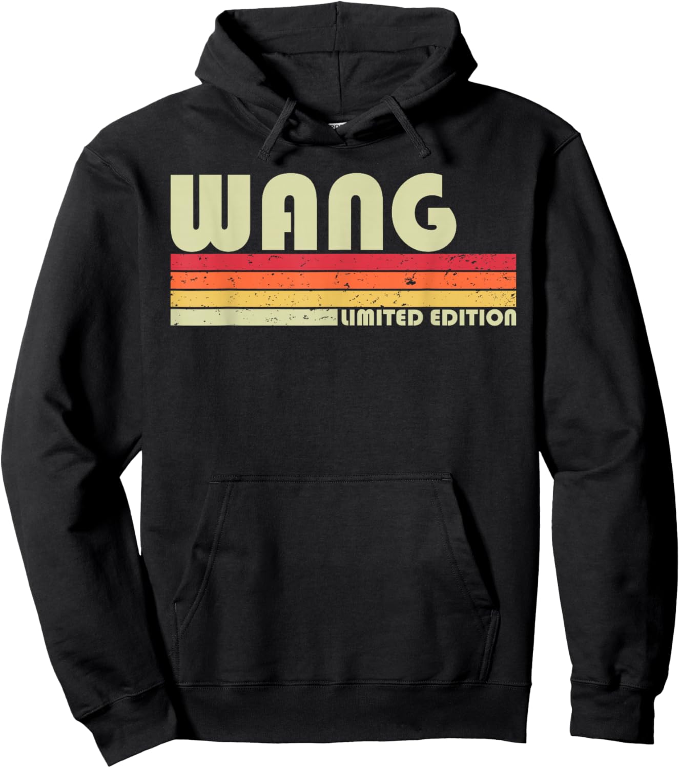 WANG Surname Funny Retro Vintage 80s 90s Birthday Reunion Hoodie - Hoodie | Black
