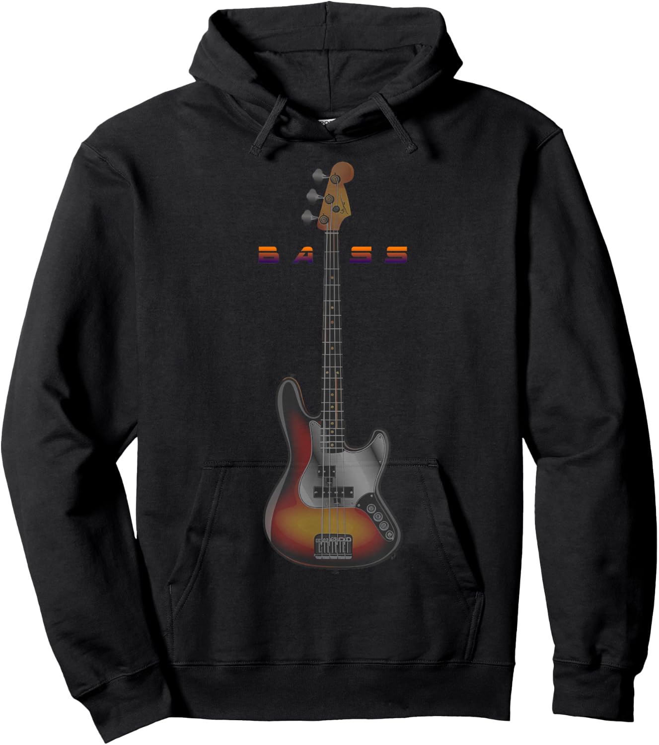 Bass Guitar, Guitarist, Guitar Player, Guitar Art Lover Hoodie - Hoodie | Black