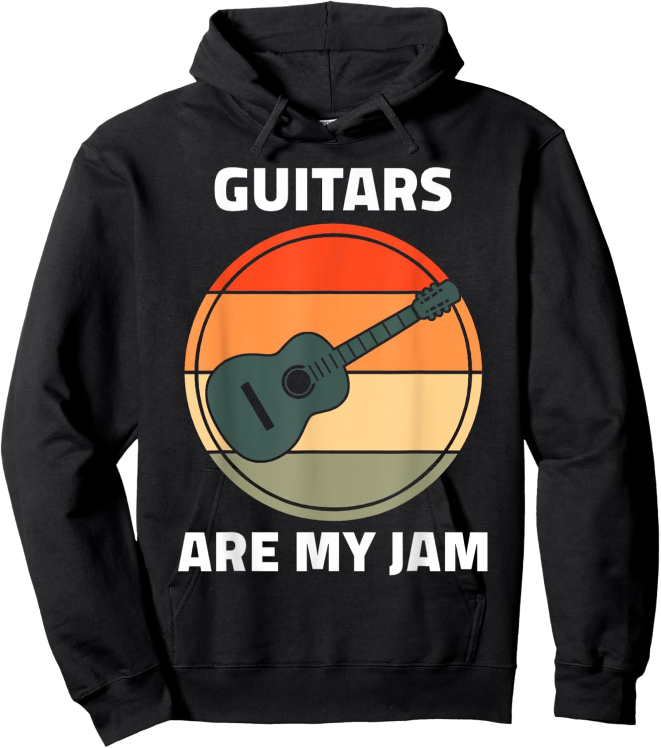 Guitar Shirt - Vintage Guitar Cool Retro Guitars Are My Jam Hoodie - Hoodie | Black