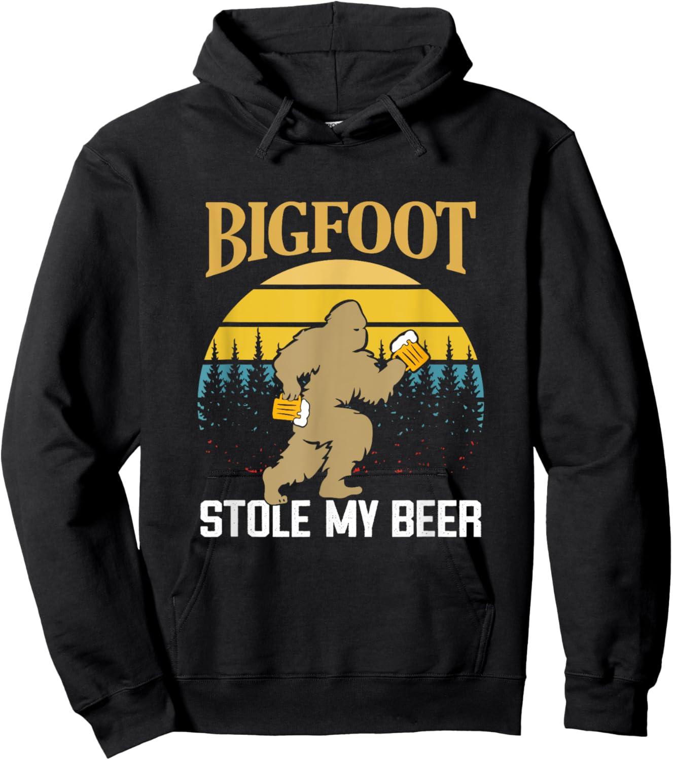 Bigfoot Stole My Beer Funny Beer Drinking Quote Hoodie - Hoodie | Black