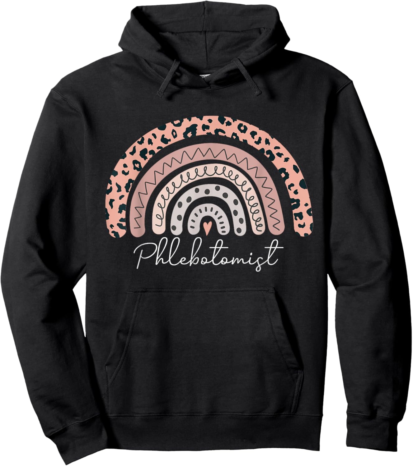 Phlebotomist Rainbow Leopard Phlebotomy Technician Nurse Hoodie - Hoodie | Black