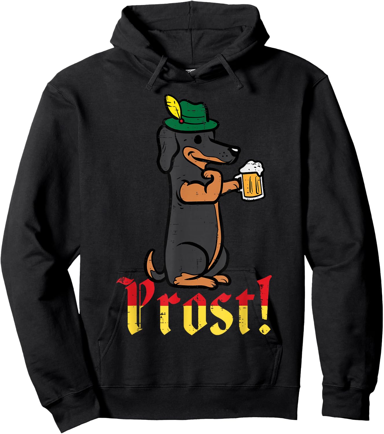 Oktoberfest Dog Dachshund Prost Wiener German Dad Men Women Hoodie - Hoodie | Black