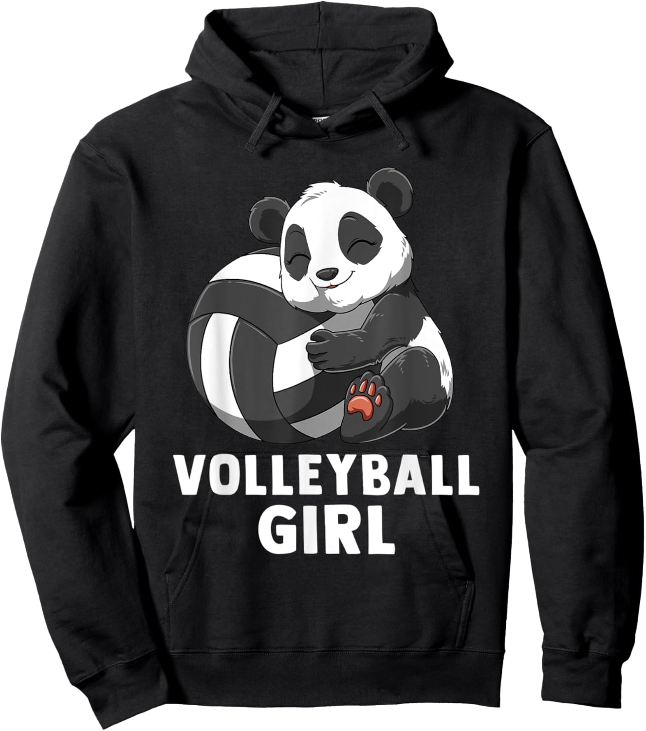 Volleyball Panda Girl Hoodie - Hoodie | Black