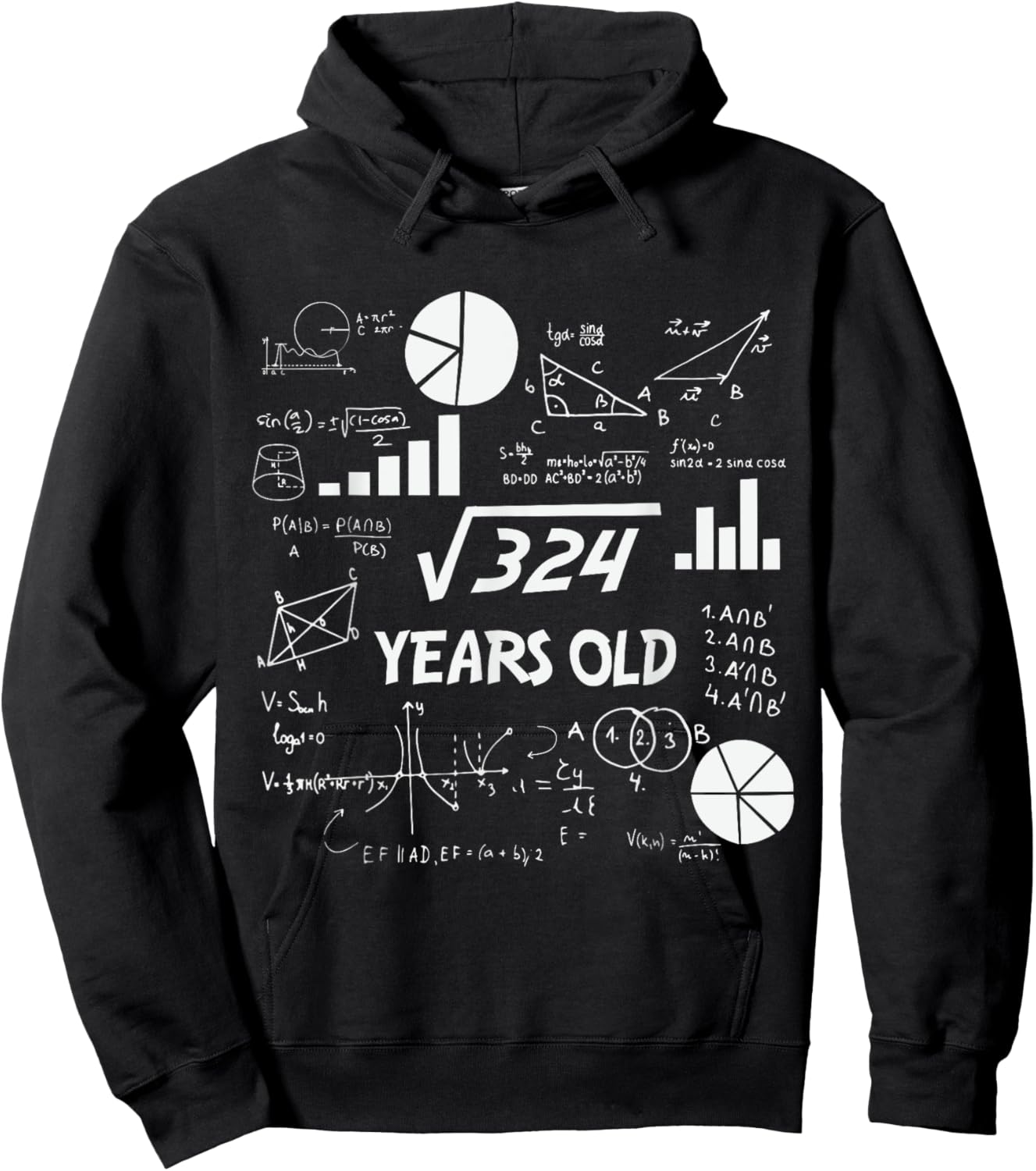 18th Birthday Square Root of 324 Math 18 Years Old Birthday Hoodie - Hoodie | Black