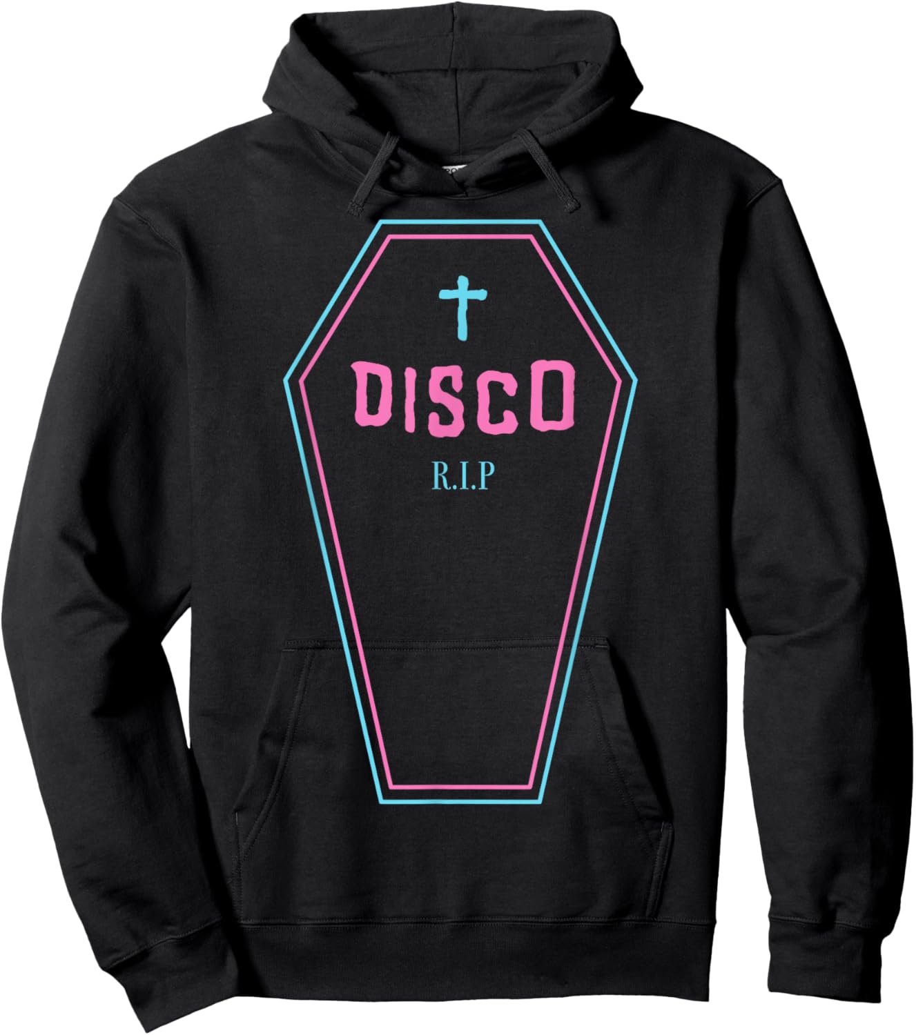 Funny Disco - House Music - Coffin - Disco Is Dead - Music Hoodie - Hoodie | Black