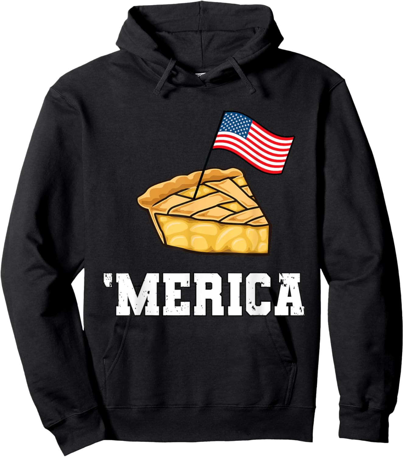 American Flag Shirt USA Apple Pie Merica 4th of July Hoodie - Hoodie | Black