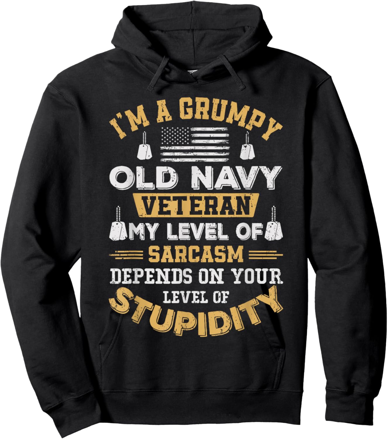 Grumpy Old Veteran Patriotic Funny Military Veteran USA Hoodie - Hoodie | Black