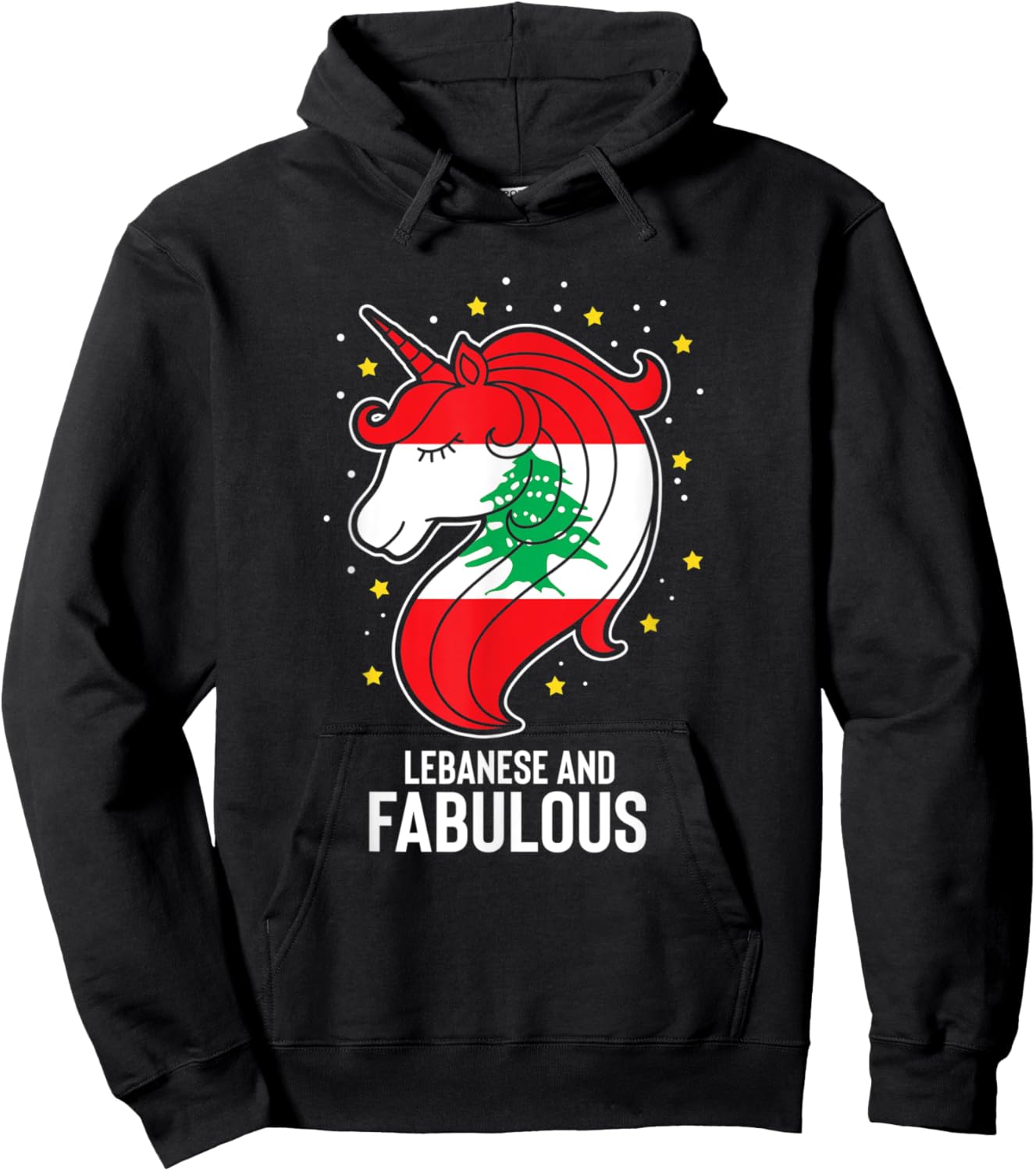 Humorous Lebanese Cute Magical Horse Funny Hoodie - Hoodie | Black