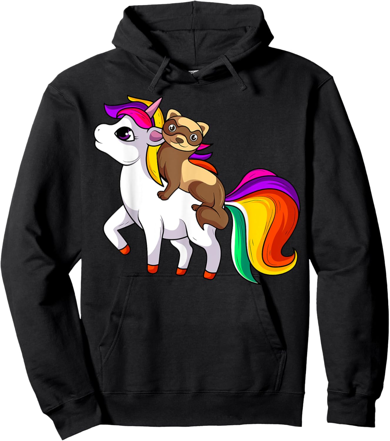 Ferret Unicorn Animal Lover Hoodie - Hoodie | Black