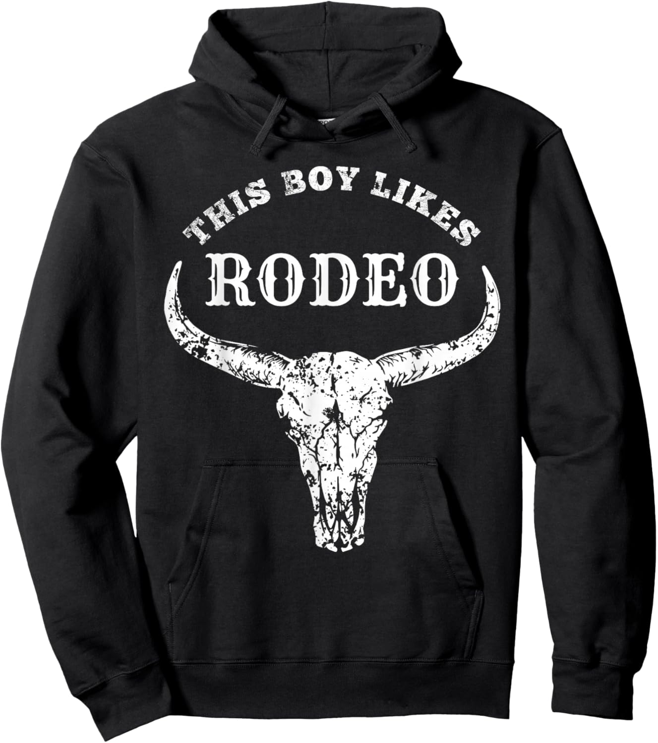 Southern Texas Cowboy Clothing Rodeo Accessories Western Country This Boy Likes Rodeo Howdy Vintage Cowboy Hoodie - Hoodie | Black