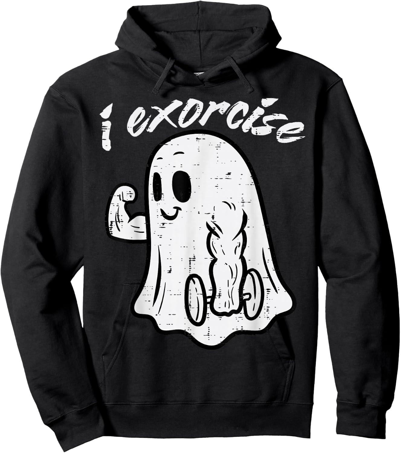 Halloween Exercise Ghost I Exorcise Gym Costume Women Men Hoodie - Hoodie | Black