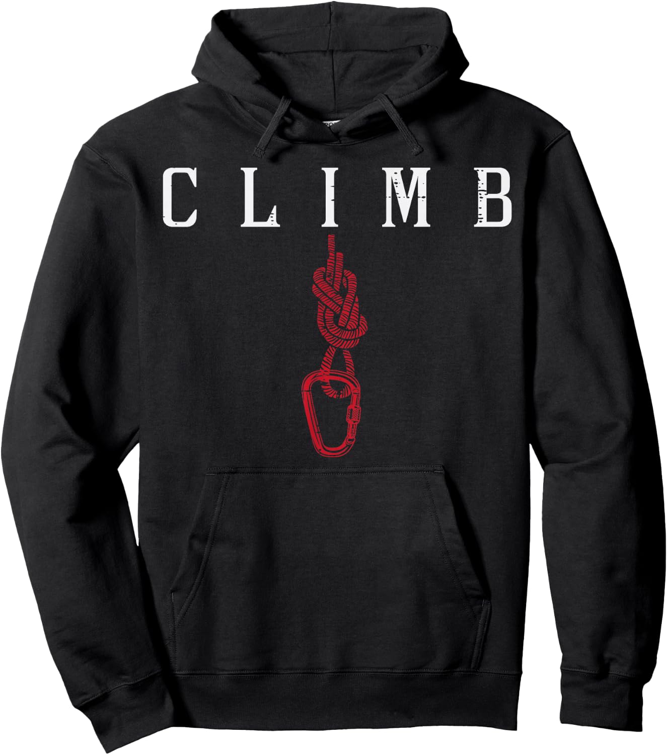 Climb Rope Carabiner Rock Climbing Climber Men Women Kids Hoodie - Hoodie | Black