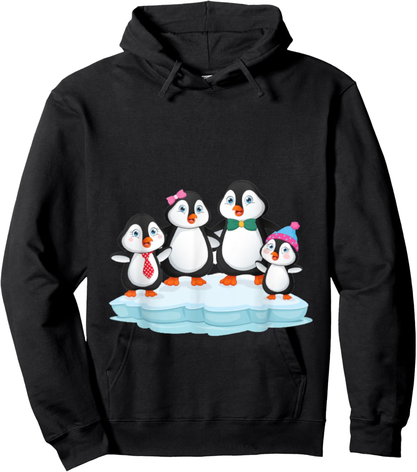 Penguin Family Love Gift Christmas Birthday Hoodie - Hoodie | Black