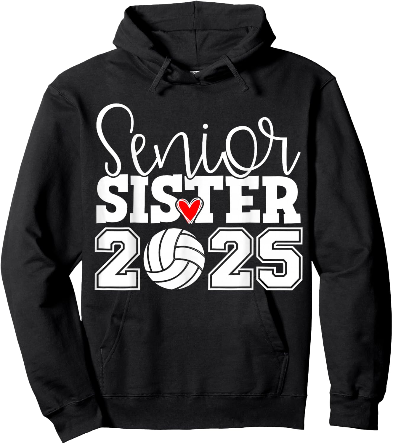 Senior Volleyball Sister 2025 Class Of 2025 Graduation Hoodie - Hoodie | Black