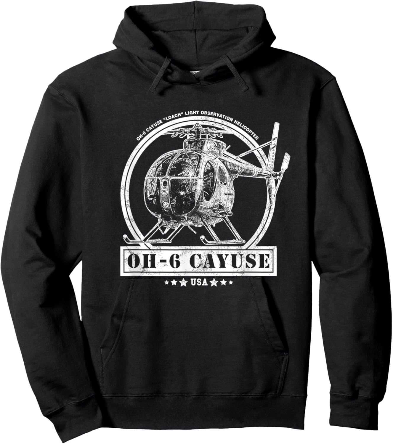 OH-6 "Loach" Cayuse Helicopter Hoodie - Hoodie | Black