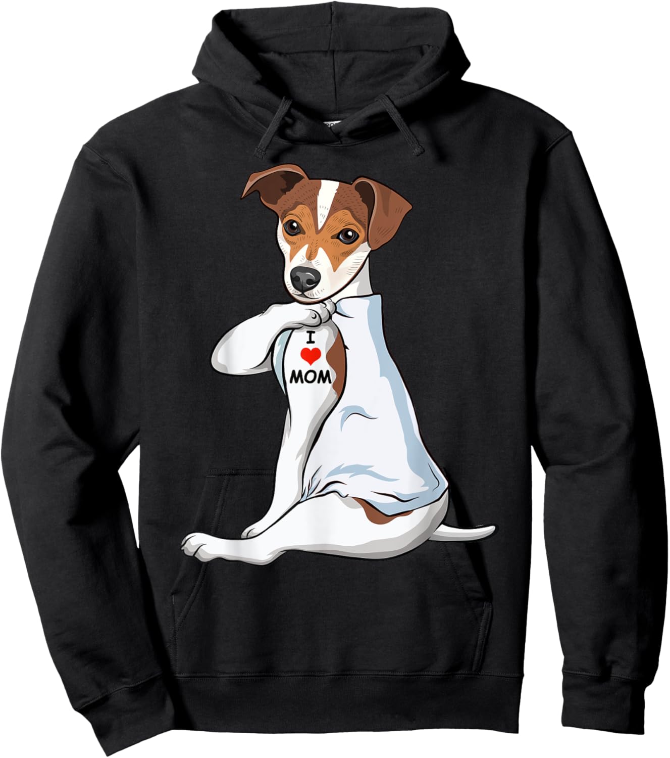 I Love Mom Tattoo Jack Russell Terrier Mom Dog Lover Women Hoodie - Hoodie | Black