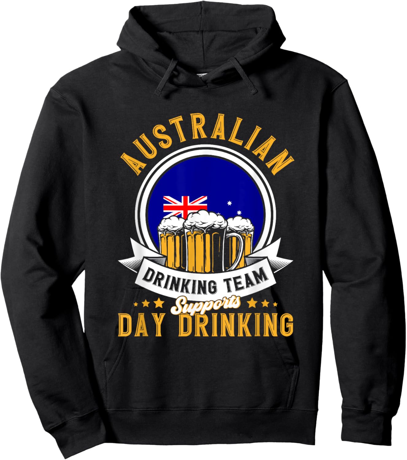 Australia Sauf Team Supports Day Drinking Australian Hoodie - Hoodie | Black