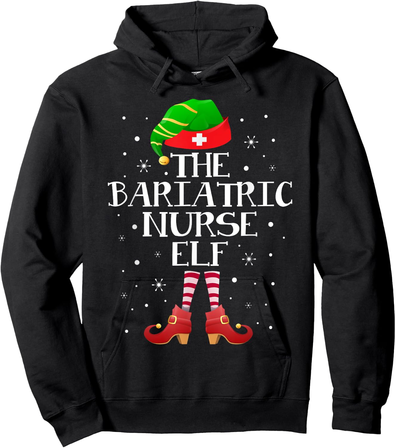 The Bariatric Nurse Elf Funny Bariatric Nurse Christmas Elf Hoodie - Hoodie | Black
