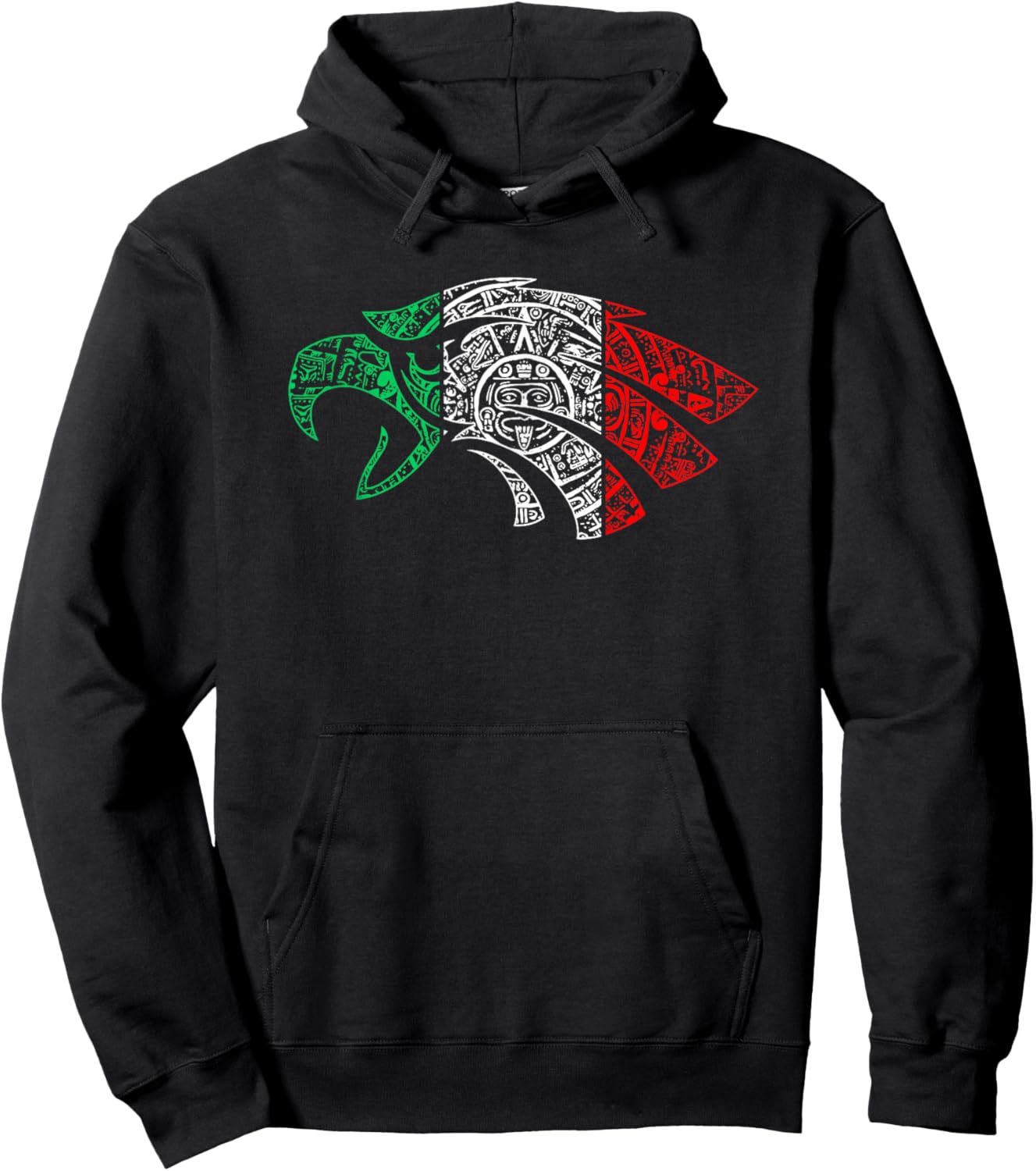 Mexico Sacred Aztec Calendar Mexican Eagle Archeological Hoodie - Hoodie | Black