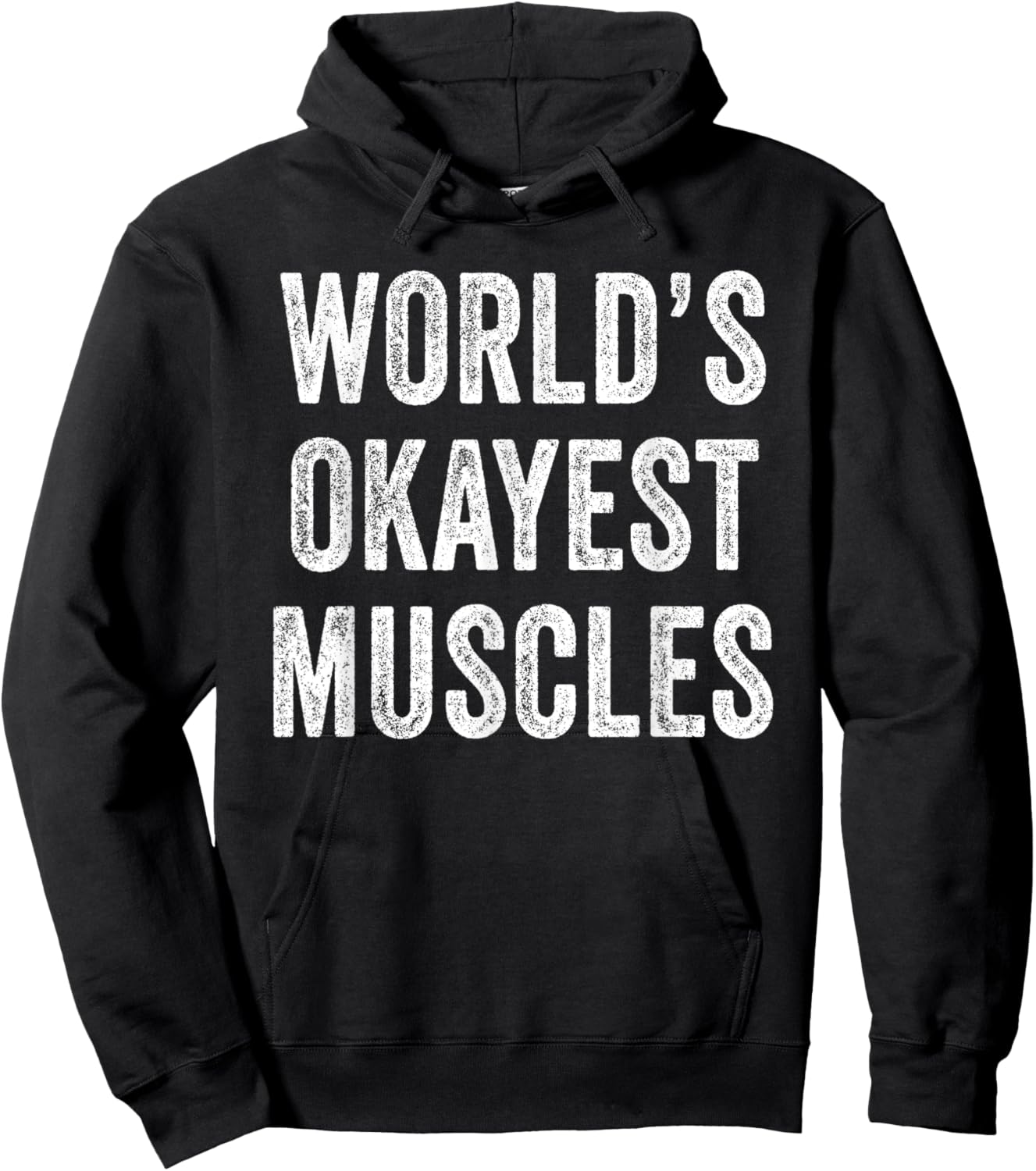 Funny World's Okayest Muscles Gym Workout Dad Vintage Retro Hoodie - Hoodie | Black