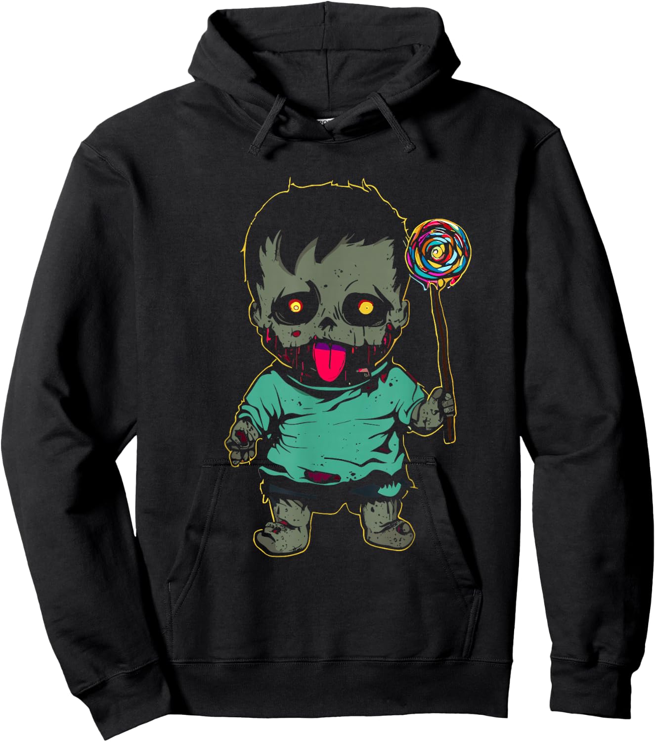 Zombie Baby With Lollipop - Spooky Monster Halloween Costume Hoodie - Hoodie | Black