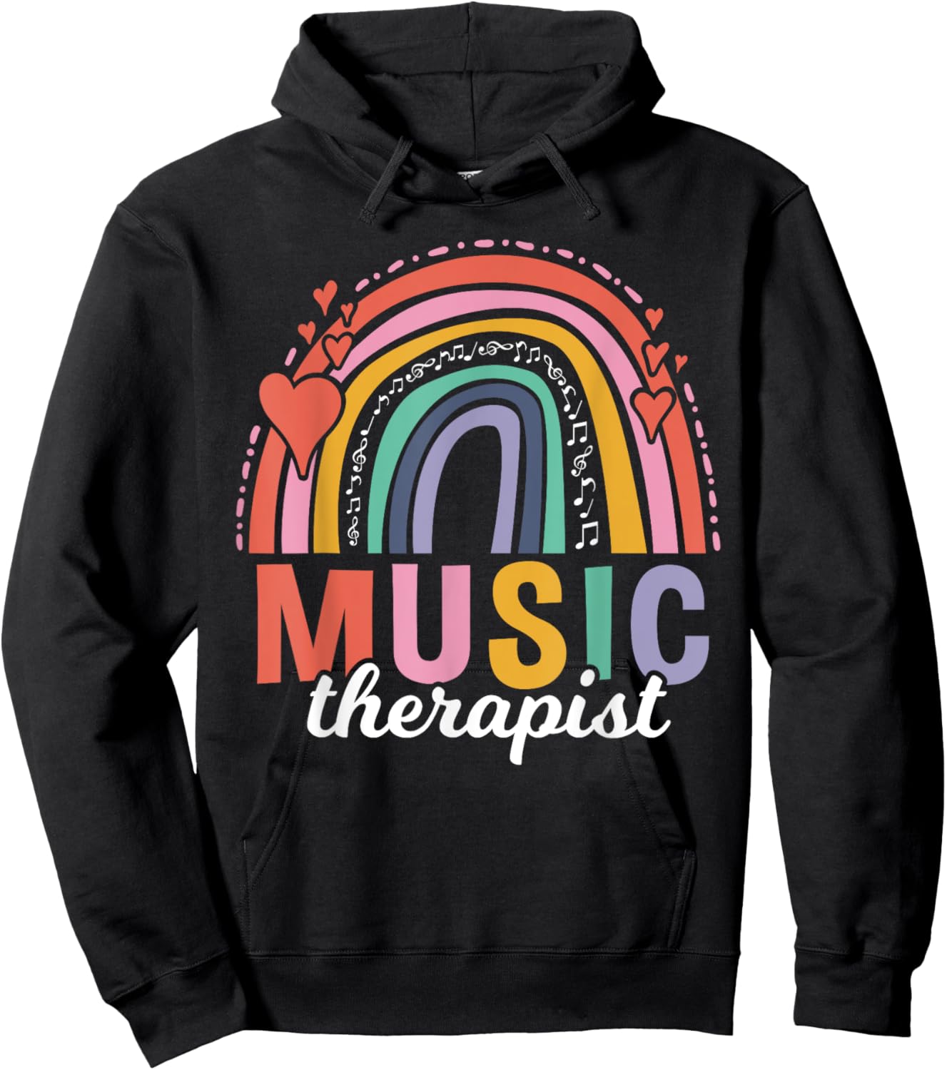 Music Therapy Notes - Vintage Music Therapist Hoodie - Hoodie | Black