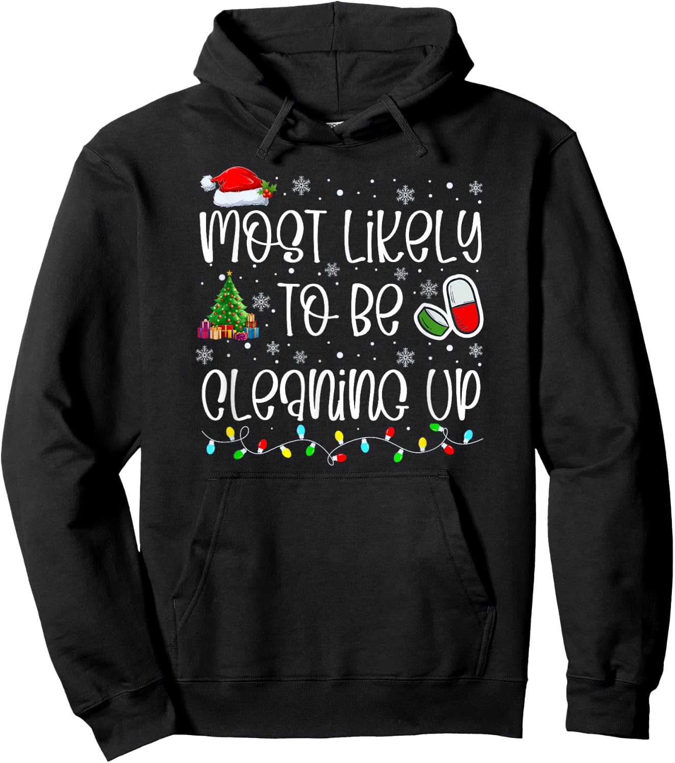 Pharmacy Christmas, Christmas Pharmacy Technician, Nurse Hoodie - Hoodie | Black