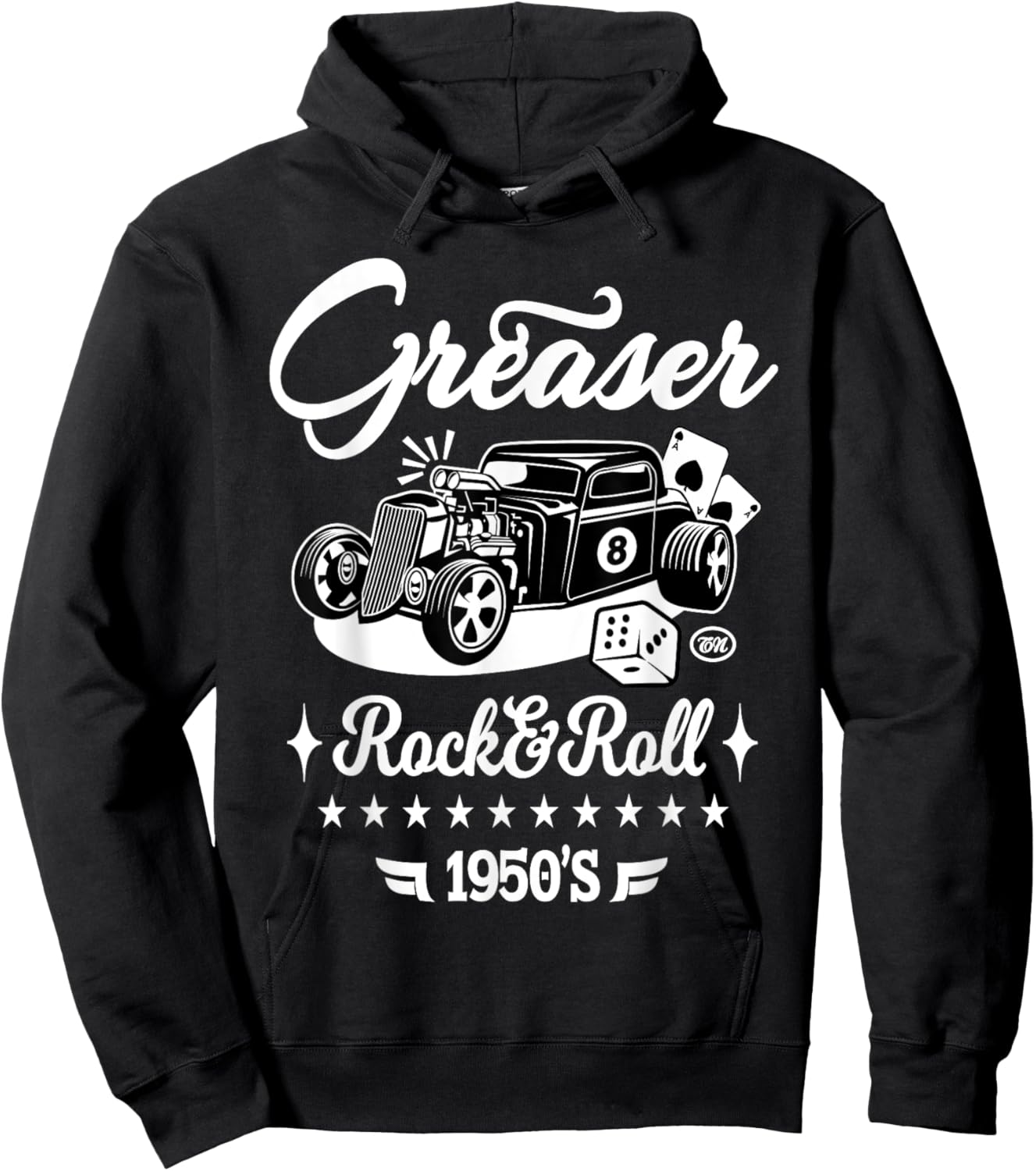 1950s Sock Hop Costume Retro 50s Vintage Rockabilly Greaser Hoodie - Hoodie | Black