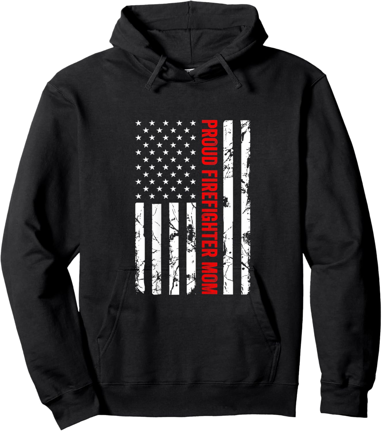 Proud Firefighter Mom Fire Department Fire Truck Fire Engine Hoodie - Hoodie | Black