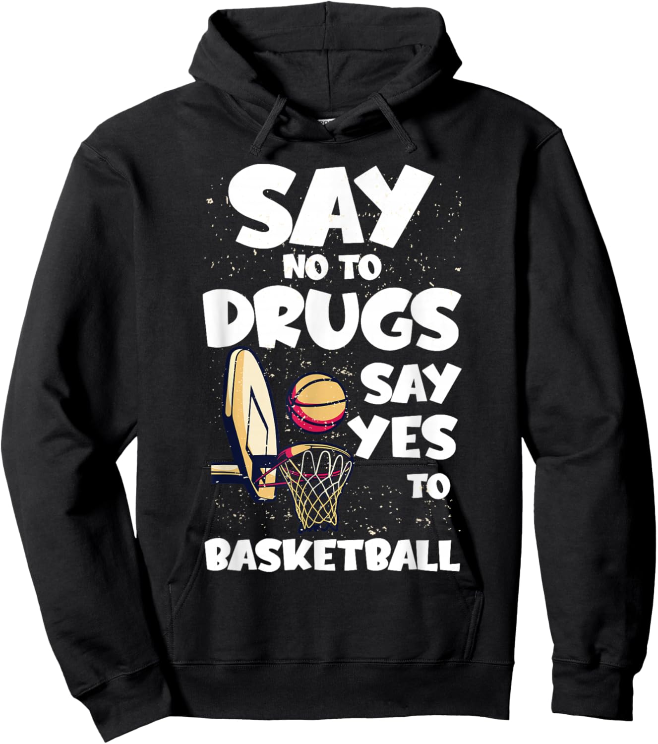 Red Ribbon Squad Week Say No To Drugs Say Yes To BasketBall Hoodie - Hoodie | Black