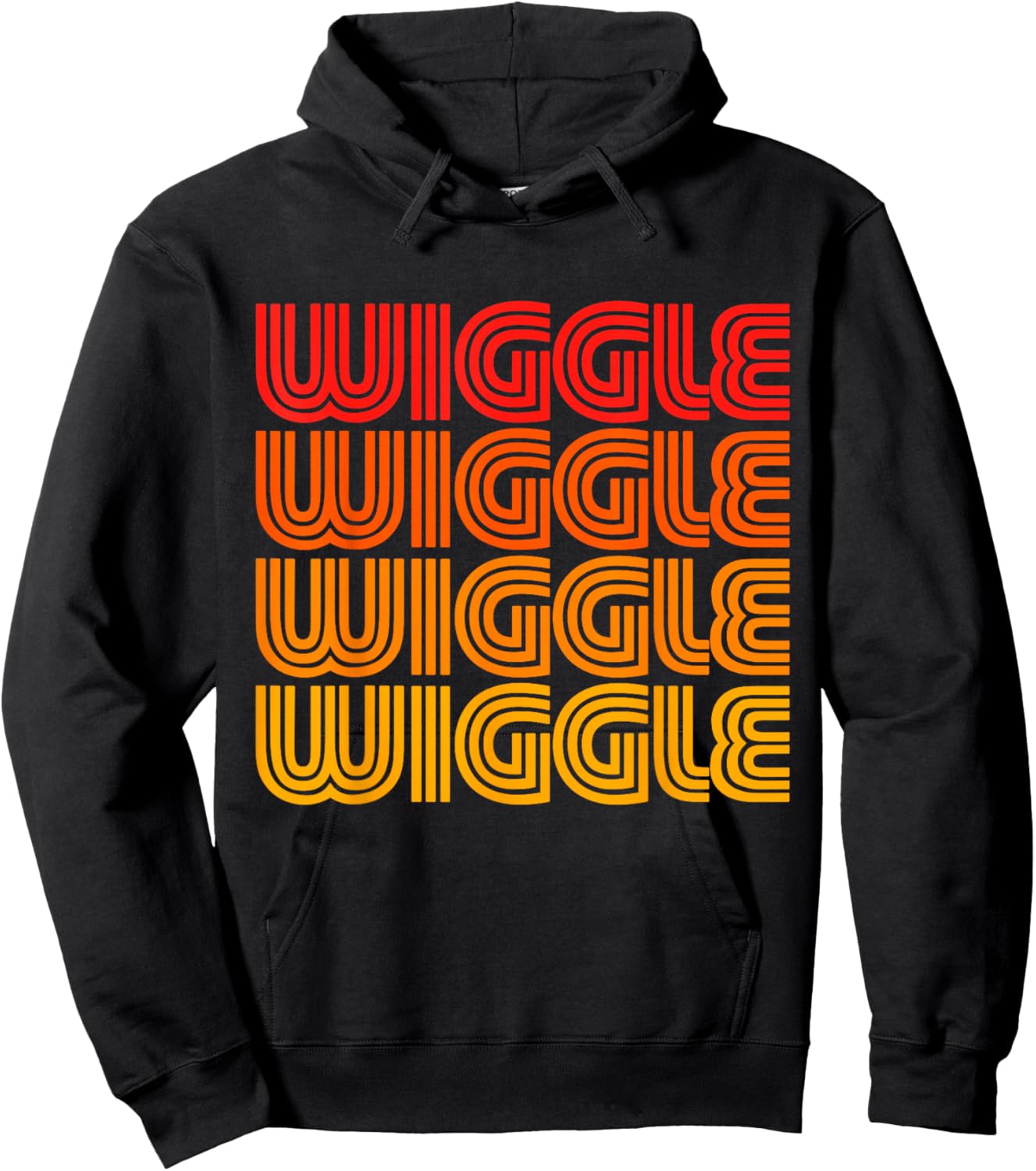 Wiggle Funny Cute Dance Movement Exercise Word 80s Hoodie - Hoodie | Black