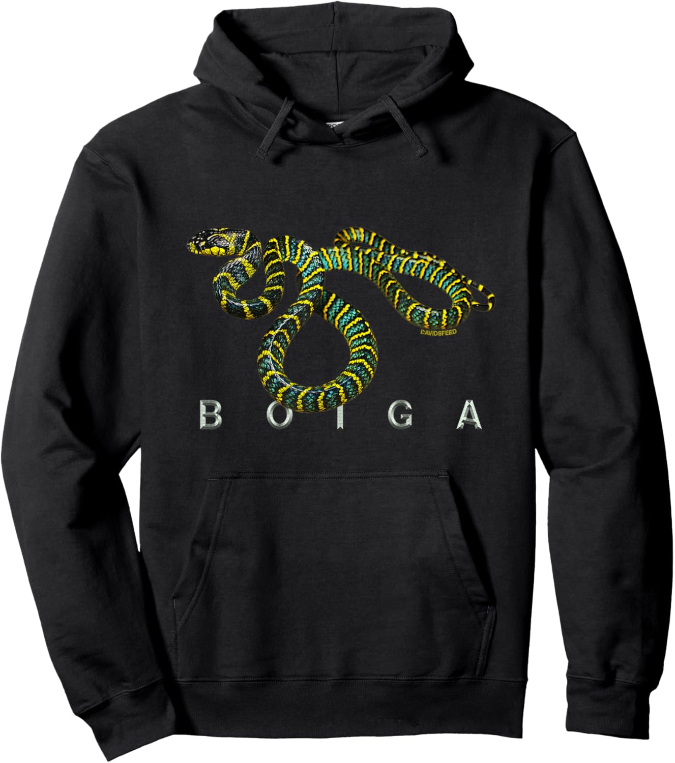 Davidsfeed Boiga | Snake reptile animal lover gift boy girl Hoodie - Hoodie | Black