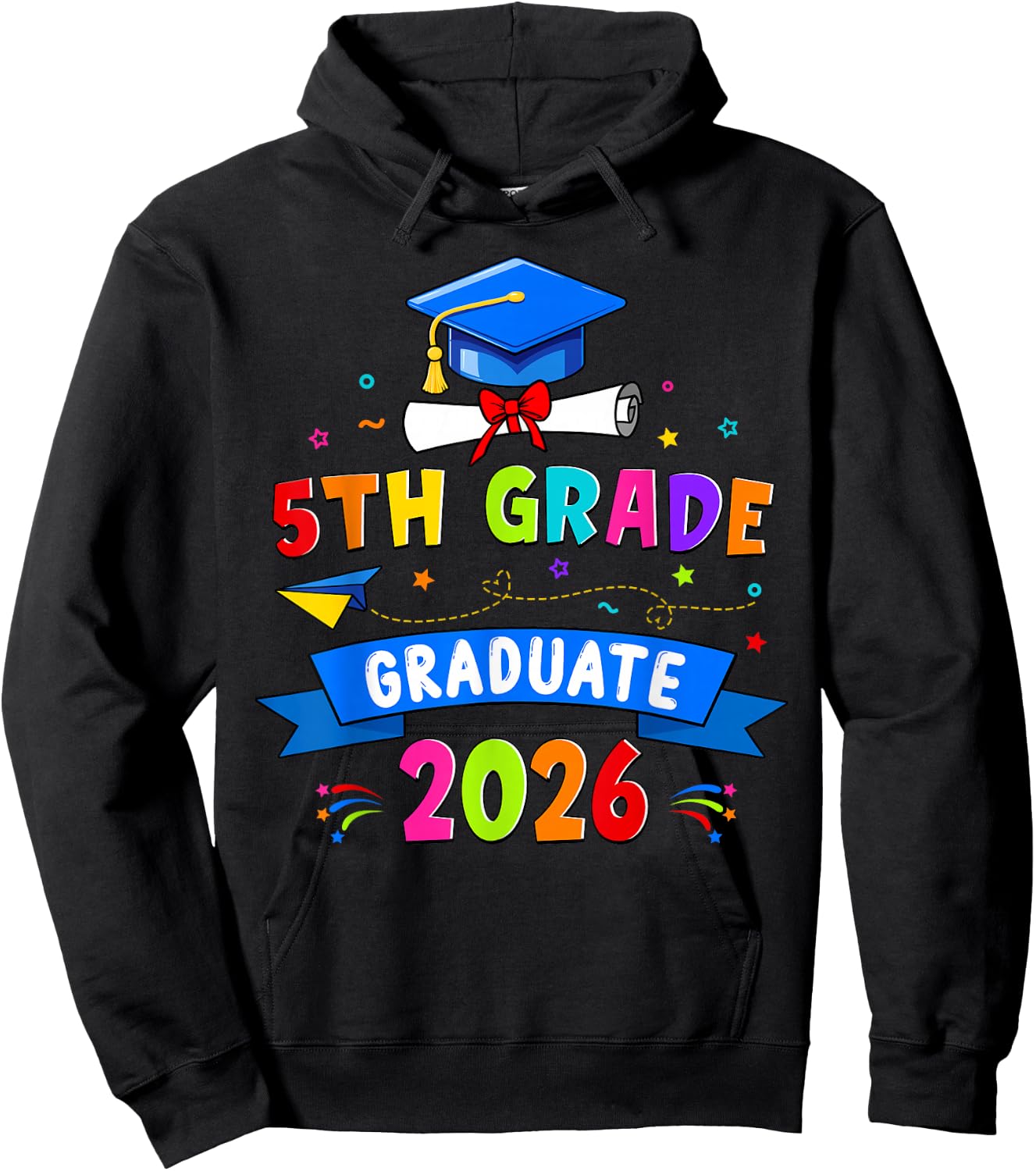5th Grade Graduation 2026 Graduate Class Of 2026 Boy Girl Hoodie - Hoodie | Black