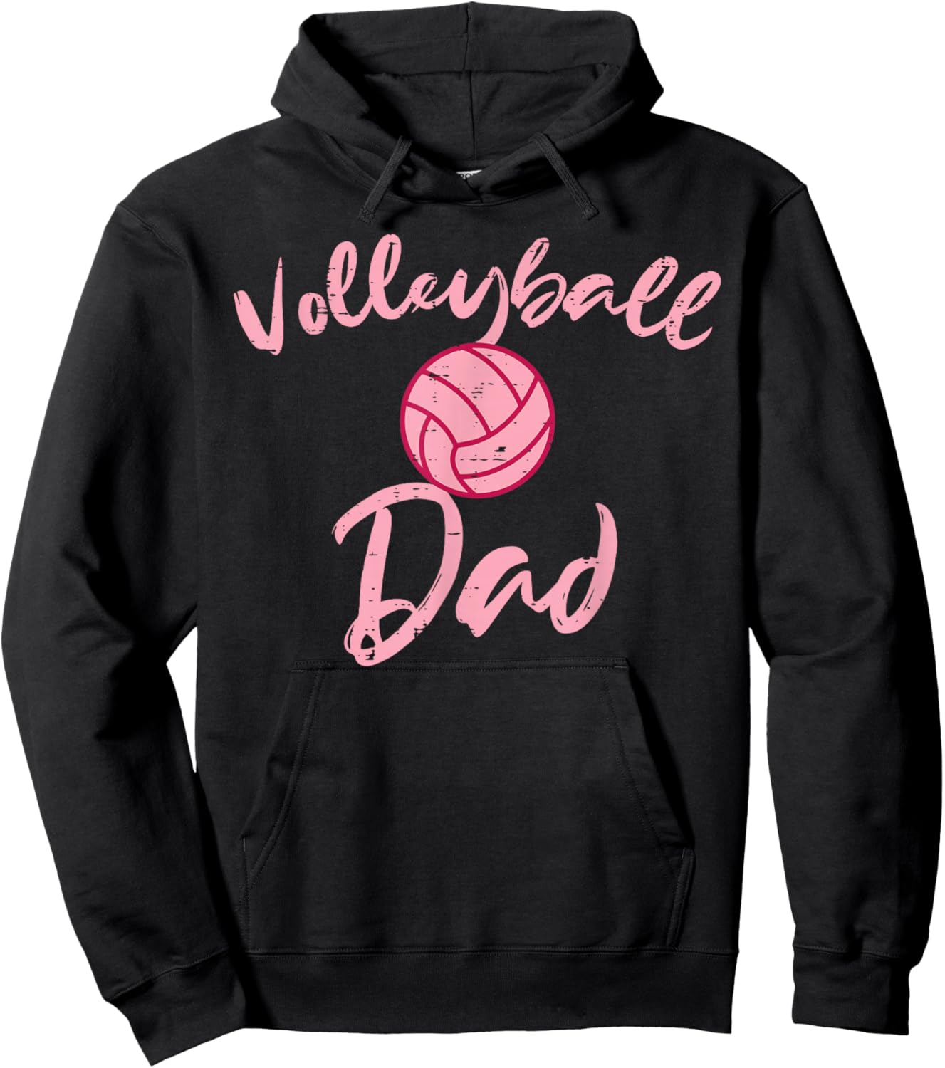 Pink Volleyball Dad Cute Family Matching Daddy Papa Men Hoodie - Hoodie | Black