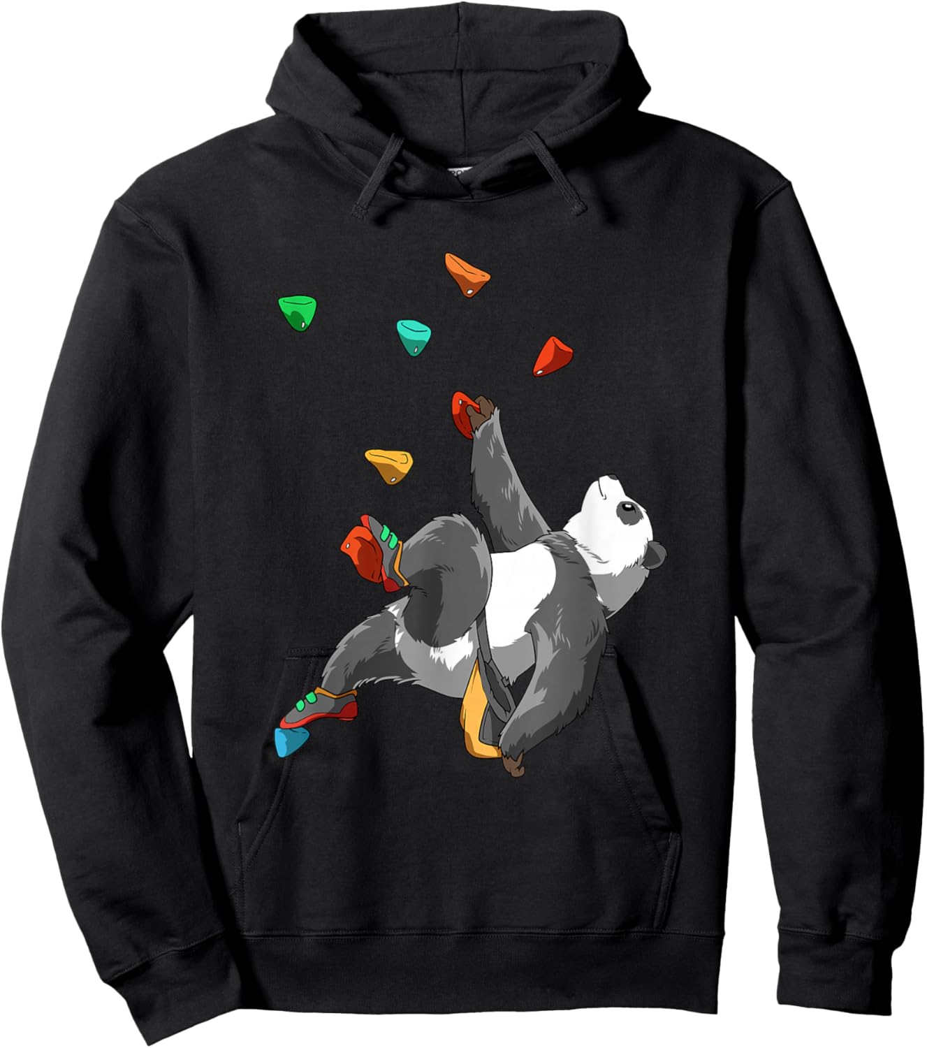 Bouldering and Rock Climbing Panda Hoodie - Hoodie | Black