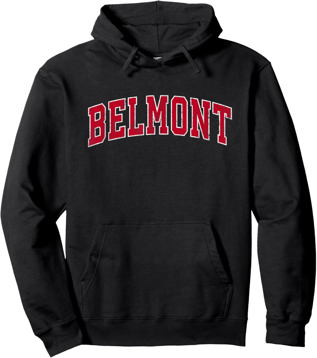 Belmont Massachusetts MA Vintage Sports Design Red Design Hoodie - Hoodie | Black
