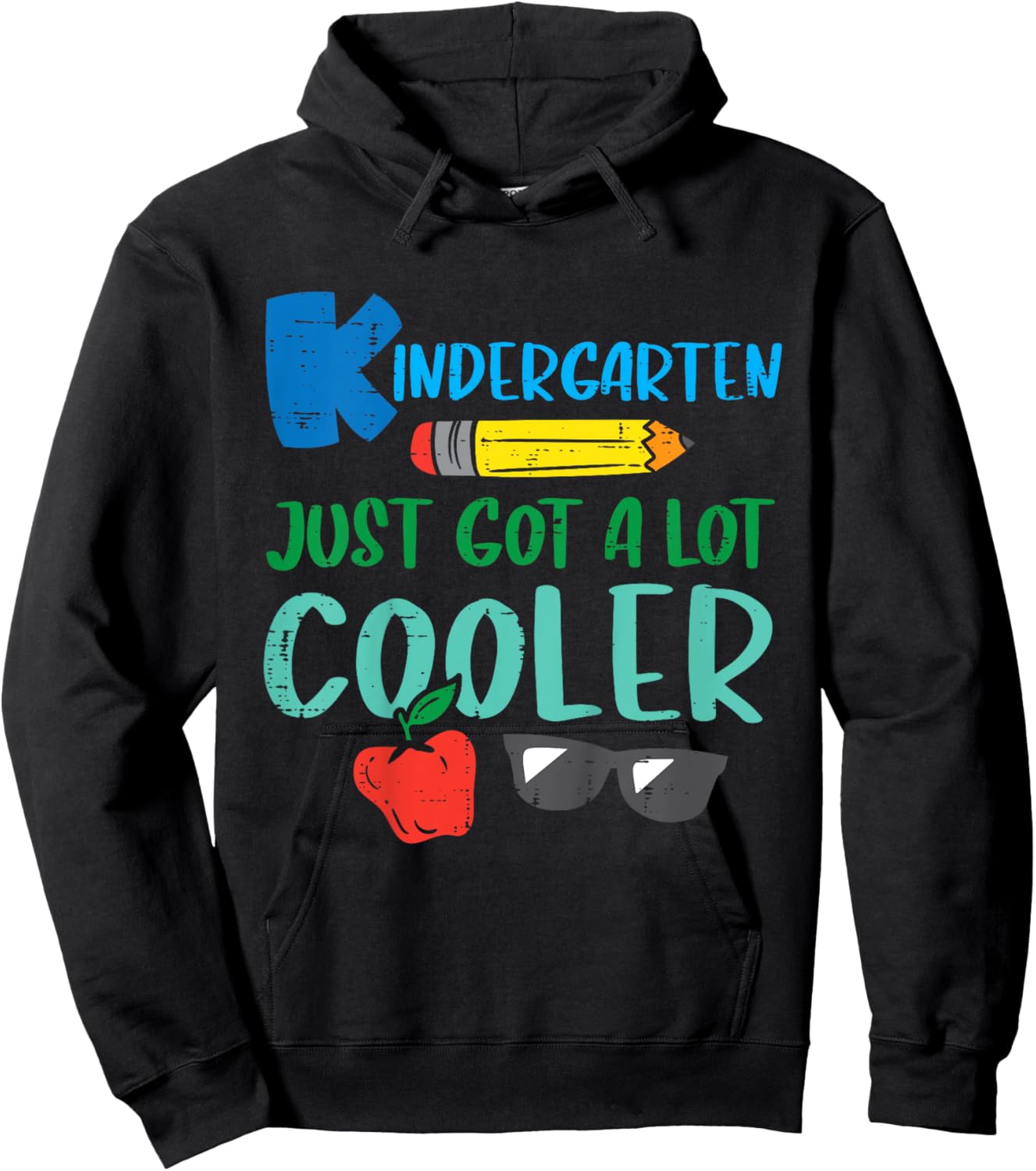 Kids Kindergarten Just Got Cooler Funny First Day Of School Boys Hoodie - Hoodie | Black