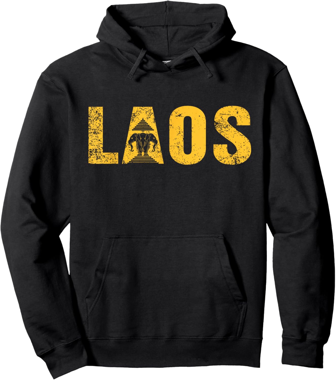 Vintage Laos Flag Vientiane Kingdom of Laos Men Women Kids Hoodie - Hoodie | Black