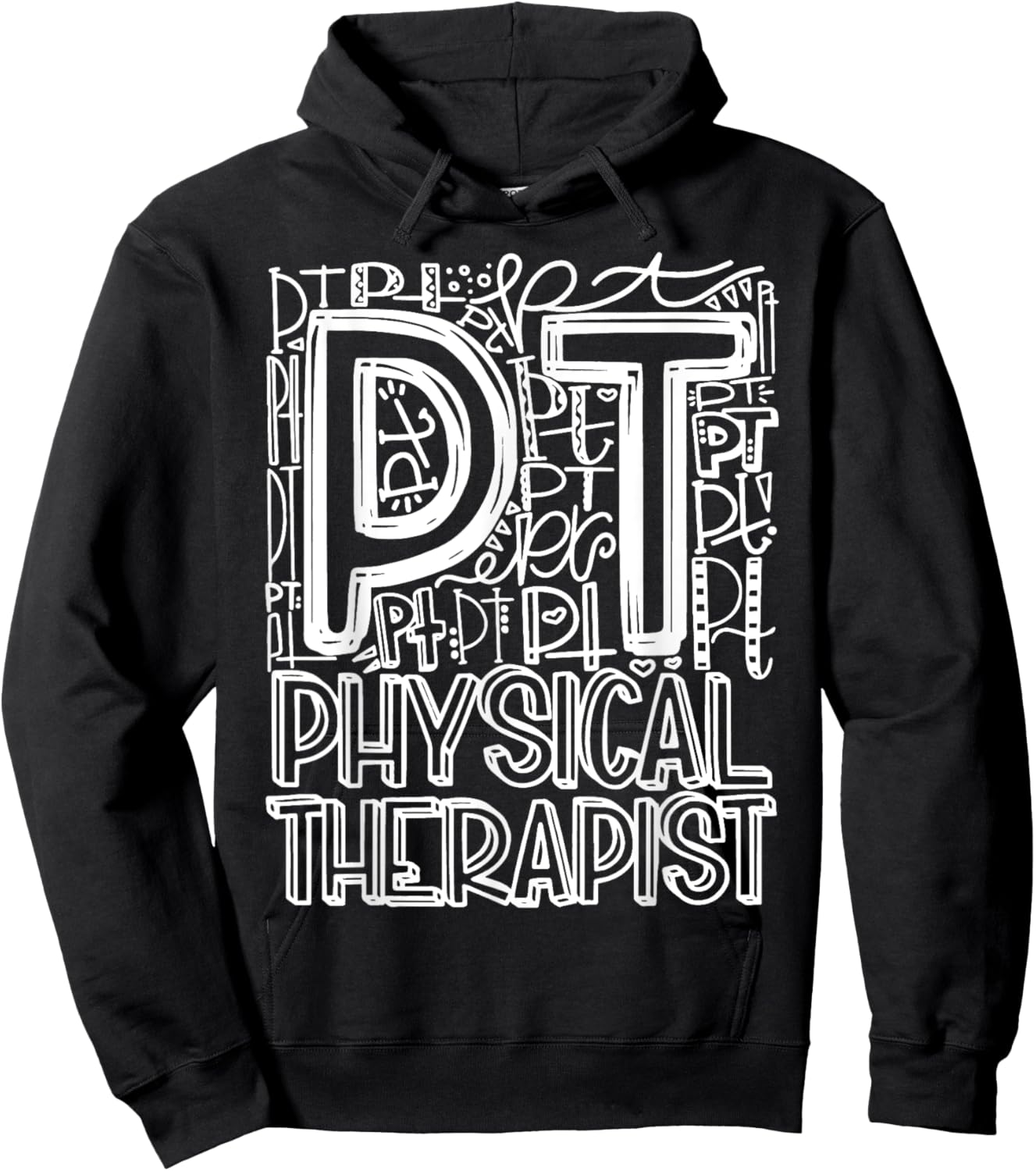 Typography Designs Physical Therapist PT Nurse 2021 Hoodie - Hoodie | Black