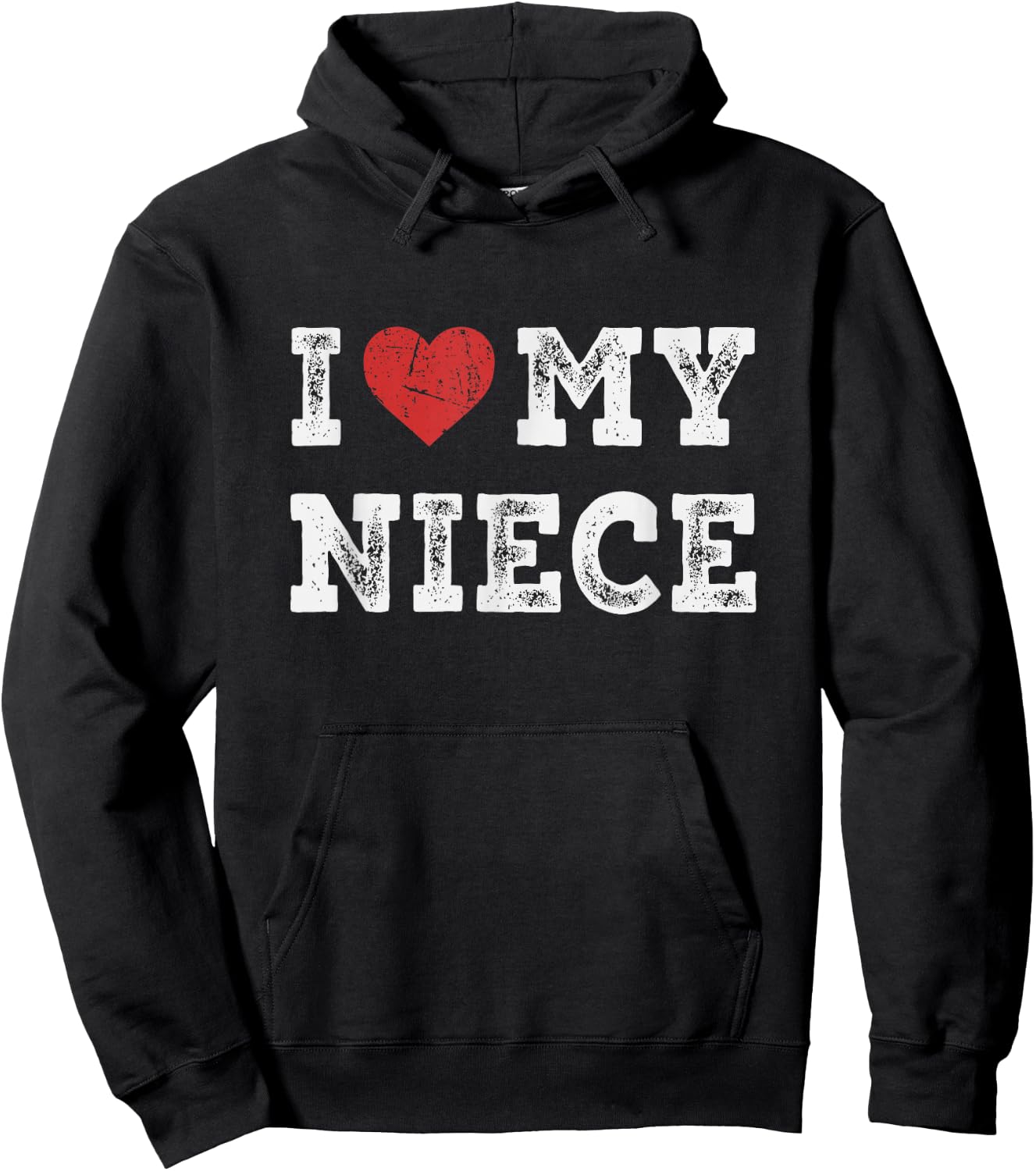 I Love My Niece - I Heart My Niece Funny Hoodie - Hoodie | Black