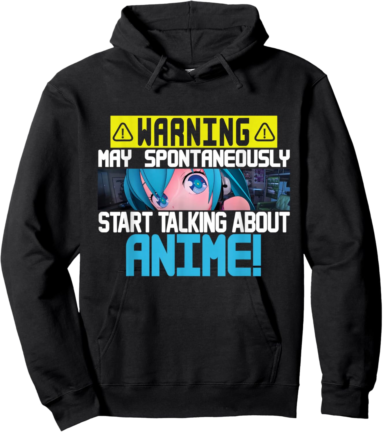 Warning May Spontaneously Start Talking About Anime Manga Hoodie - Hoodie | Black